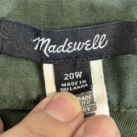 Madewell The Plus Curvy Harlow Wide-Leg Pant in Drapey Twill Green‎ Size 20W - Picture 2 of 9